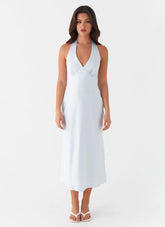 Heavy Hearted Midi Dress - Blue