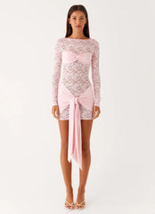 Consie Long Sleeve Mini Dress - Pink