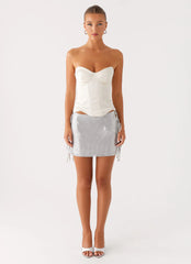 Radar Satin Corset - Ivory