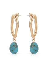 Open Circle Turquoise Dangle Earrings