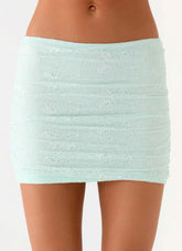 Lea Lace Mini Skirt - Blue