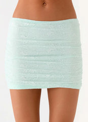 Lea Lace Mini Skirt - Blue