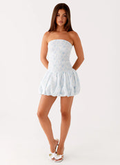Panorama Mini Dress - Blue Floral
