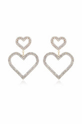 Double Trouble Heart Crystal Earrings