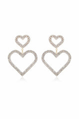 Double Trouble Heart Crystal Earrings