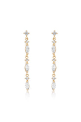 Dainty Linear Crystal Drop Earrings