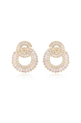 Rotating Circles Crystal Earrings