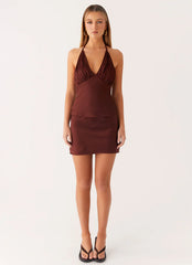 Mabel Halter Top - Chocolate