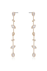 Falling Bezel Crystal Dangle Earrings