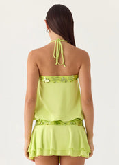 Gala Sequin Mini Dress - Lime