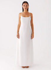 Madeleine Scoop Neck Maxi Dress - Off White