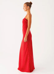 Pareo Maxi Dress - Red Polka Dot