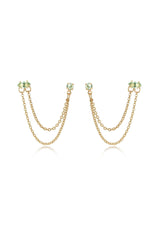Double Piercing Chain Dangle Earrings