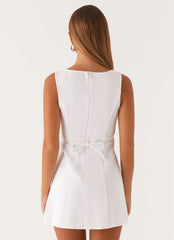 Rochelle Denim Mini Dress - White