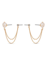 Double Piercing Freshwater Pearl Earring