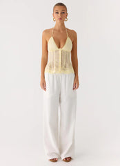 Non Stop Halter Top - Butter Yellow