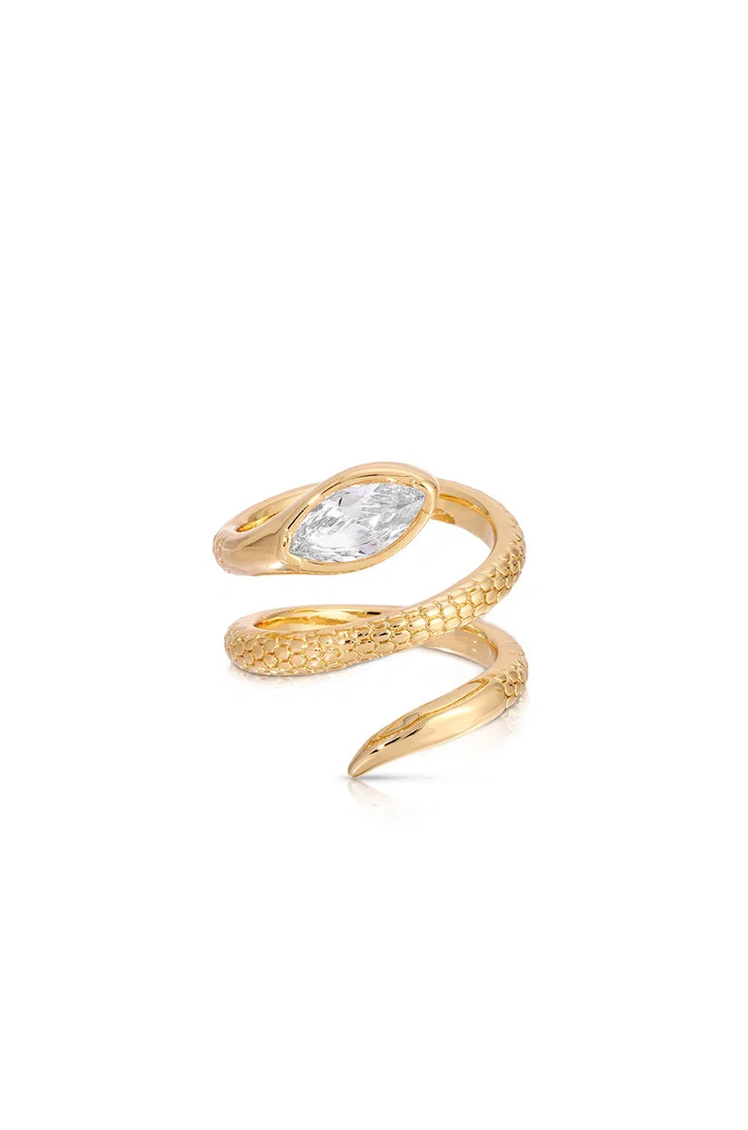 Marquise Coiled Snake Ring
