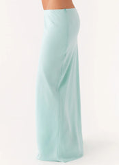 Another Life Chiffon Maxi Skirt - Pale Blue