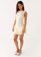 Manuka Ruffle Mini Dress - Yellow