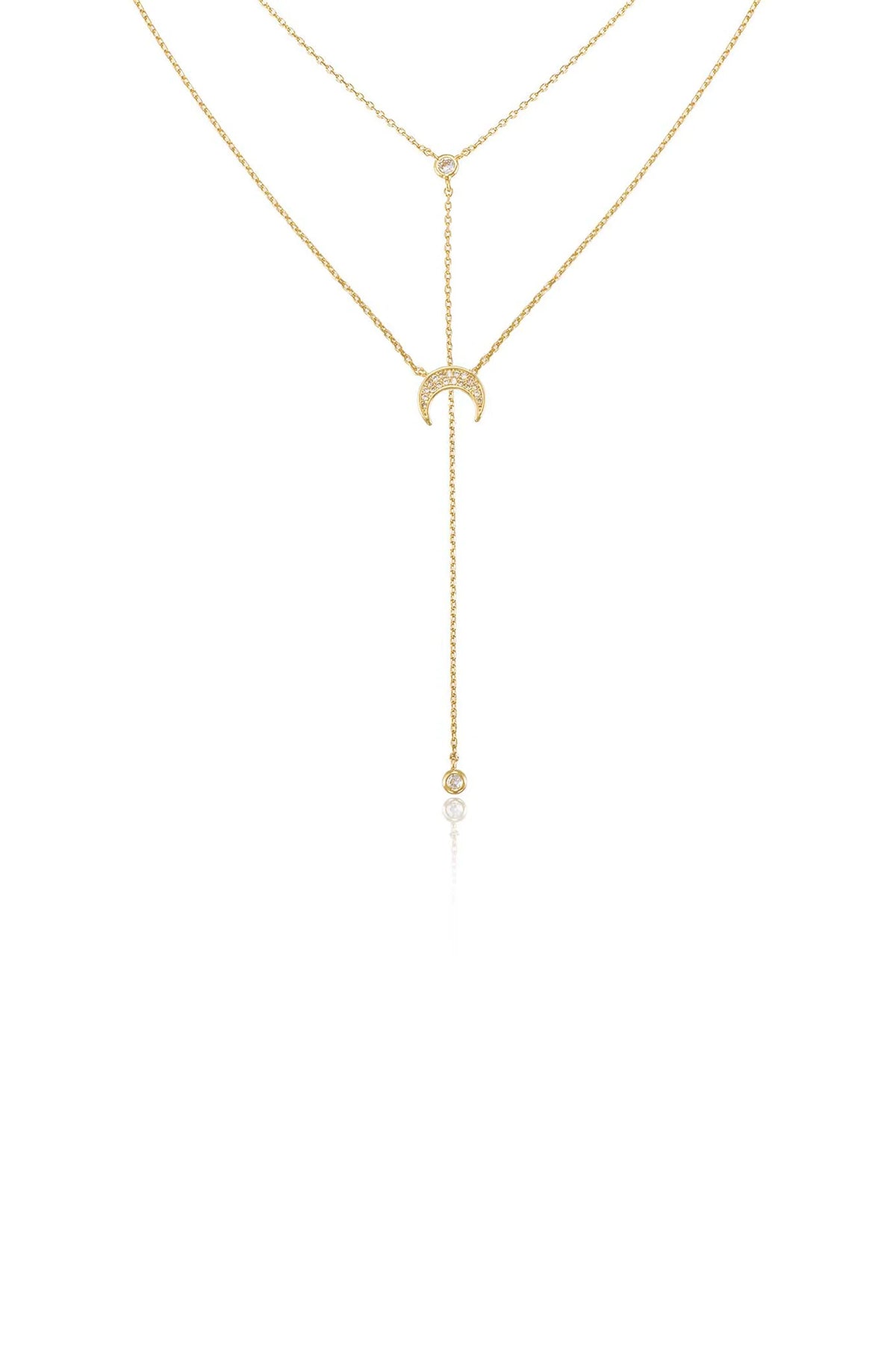 Dainty Layered Crescent Moon Necklace Set