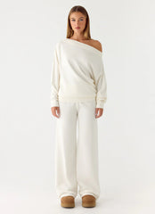 Sherlee Knit Pants - White
