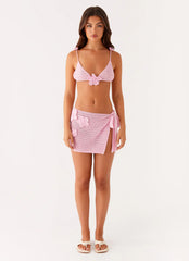 Palazzo Crochet Wrap Skirt - Pink