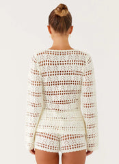 Baylock Crochet Shorts - White