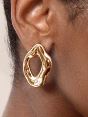 Melting Metal Crystal Earrings