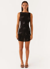 Aurora Sequin Mini Dress - Black