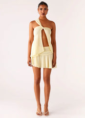 Delight Me Low Rise Mini Skirt - Yellow