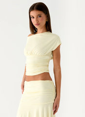 Liana Asymmetrical Top - Yellow
