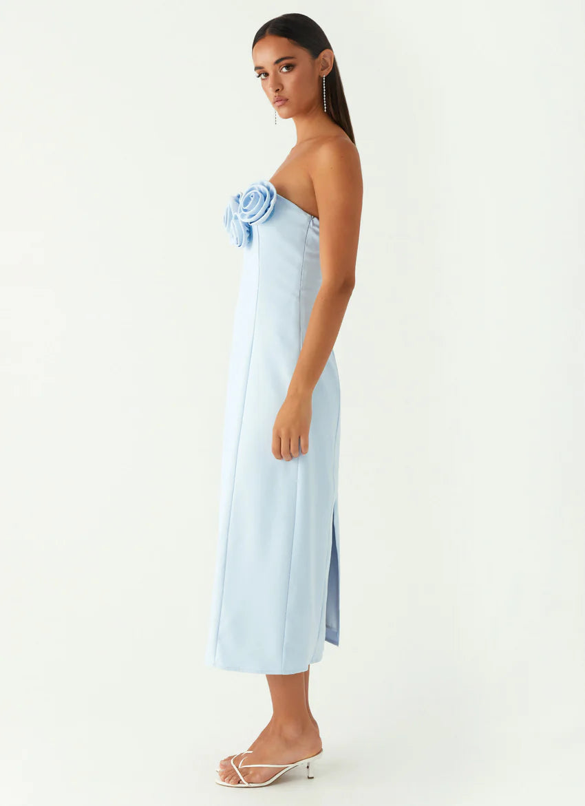 peppermayo exclusive patsie strapless mini dress blue Icy blue loving the @peppermayo collection , Patsie Strapless Mini Dress - wearing AU 8 , Eden Strapless Maxi Dress