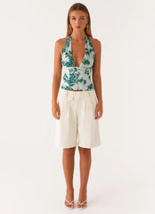 Lets Pretend Halterneck Top - Cloud Nine Floral