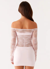 Collide Lace Mini Dress - Pink