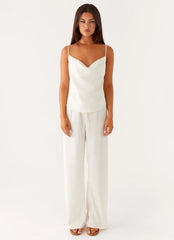 Kaia Cowl Neck Top - Butter