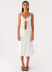 Alec Midi Skirt - White