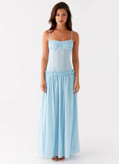 Jacinda Drop Waist Maxi Dress - Blue