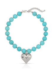 Luck and Love Turquoise Heart Necklace