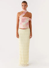 Christal Scarf Top - Floral Print