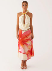 Summertime Midi Skirt - Yellow Floral