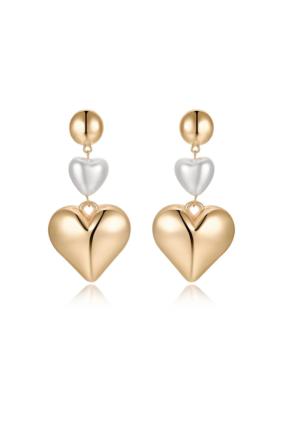 Spread the Love Pearl Heart Dangle Earrings