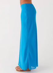Another Life Chiffon Maxi Skirt - Turquoise
