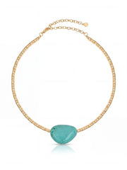 Beaded Turquoise Nugget Necklace