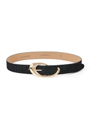 Black Croc Print Belt