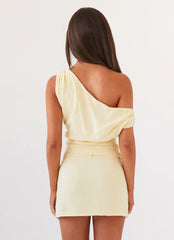 Marissa Linen Mini Skirt - Lemon