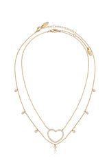 Crystal Heart Drop Necklace Set