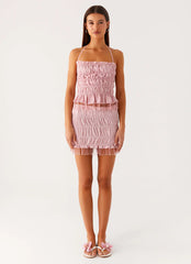 Shari Beaded Halter Top - Pink