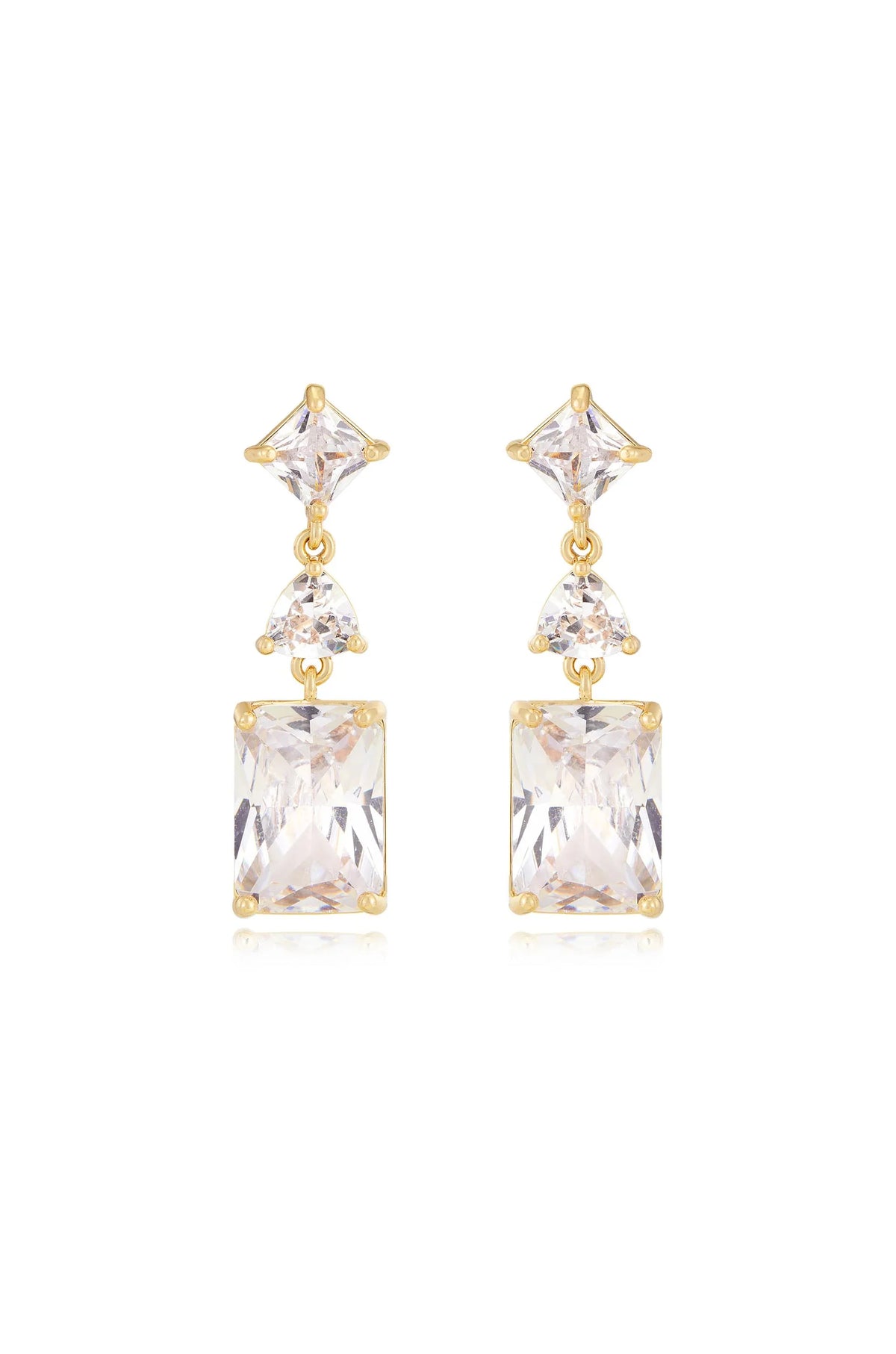 Reflective Crystal Dangle Earrings