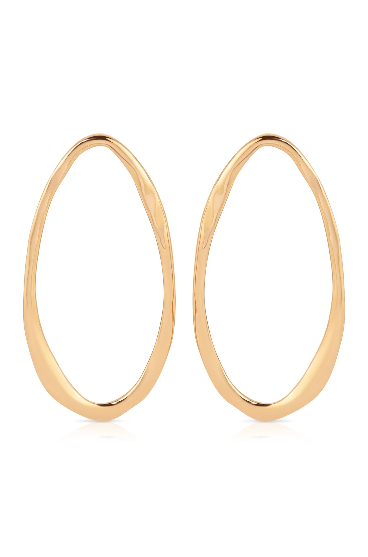 Hammered Large Oval Earrings