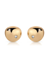 Polished Pebble Crystal Stud Earrings